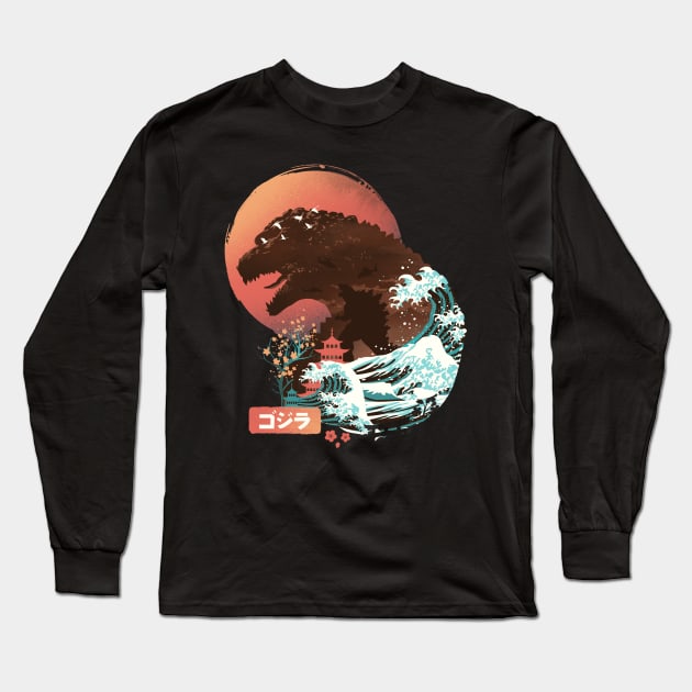 Ukiyo E Kaiju Long Sleeve T-Shirt by DANDINGEROZZ